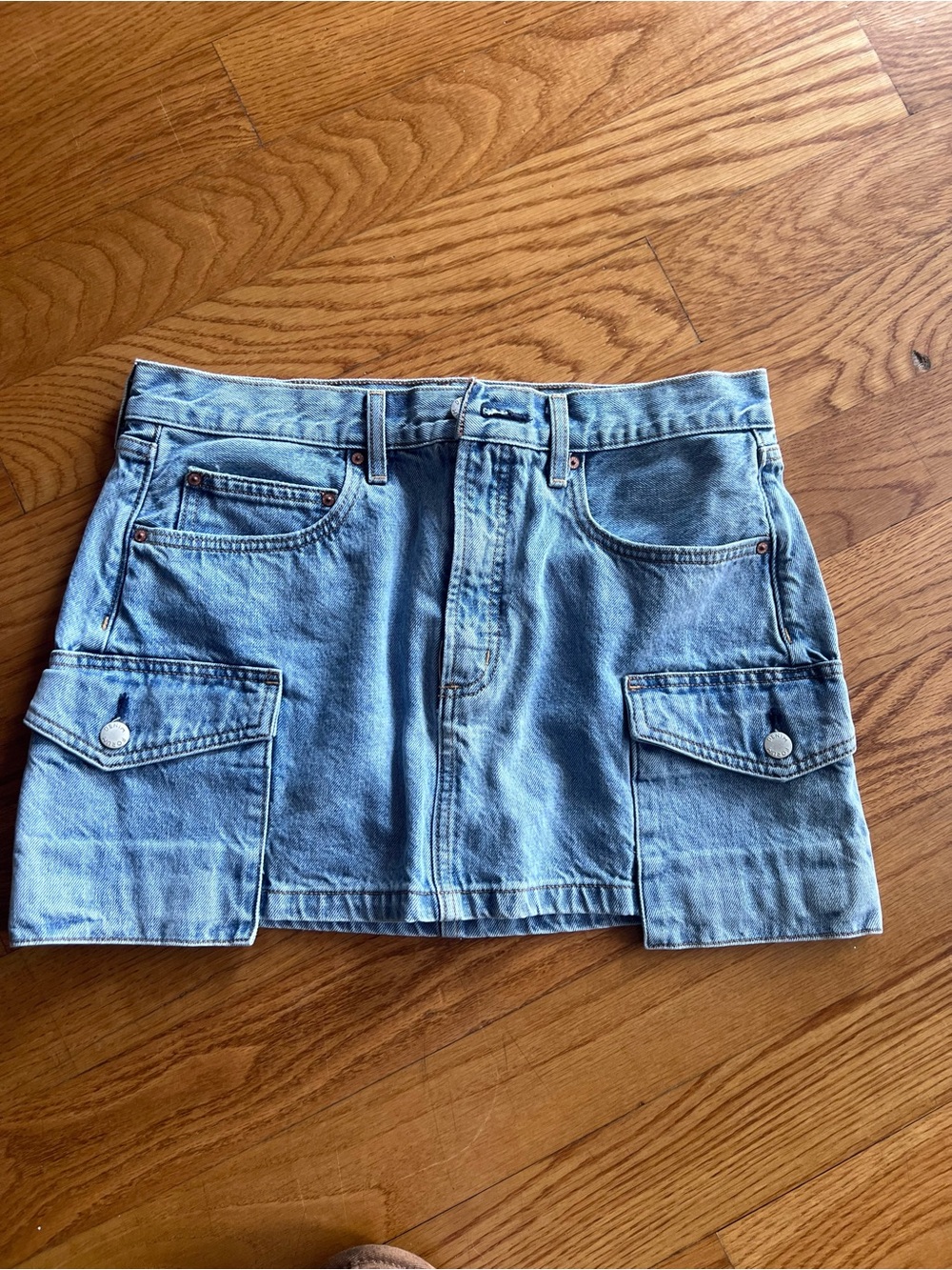 Denim Forum Light Blue Denim Mini Skirt